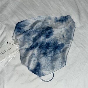 American Threads Blue Tie-Dye Crop Top